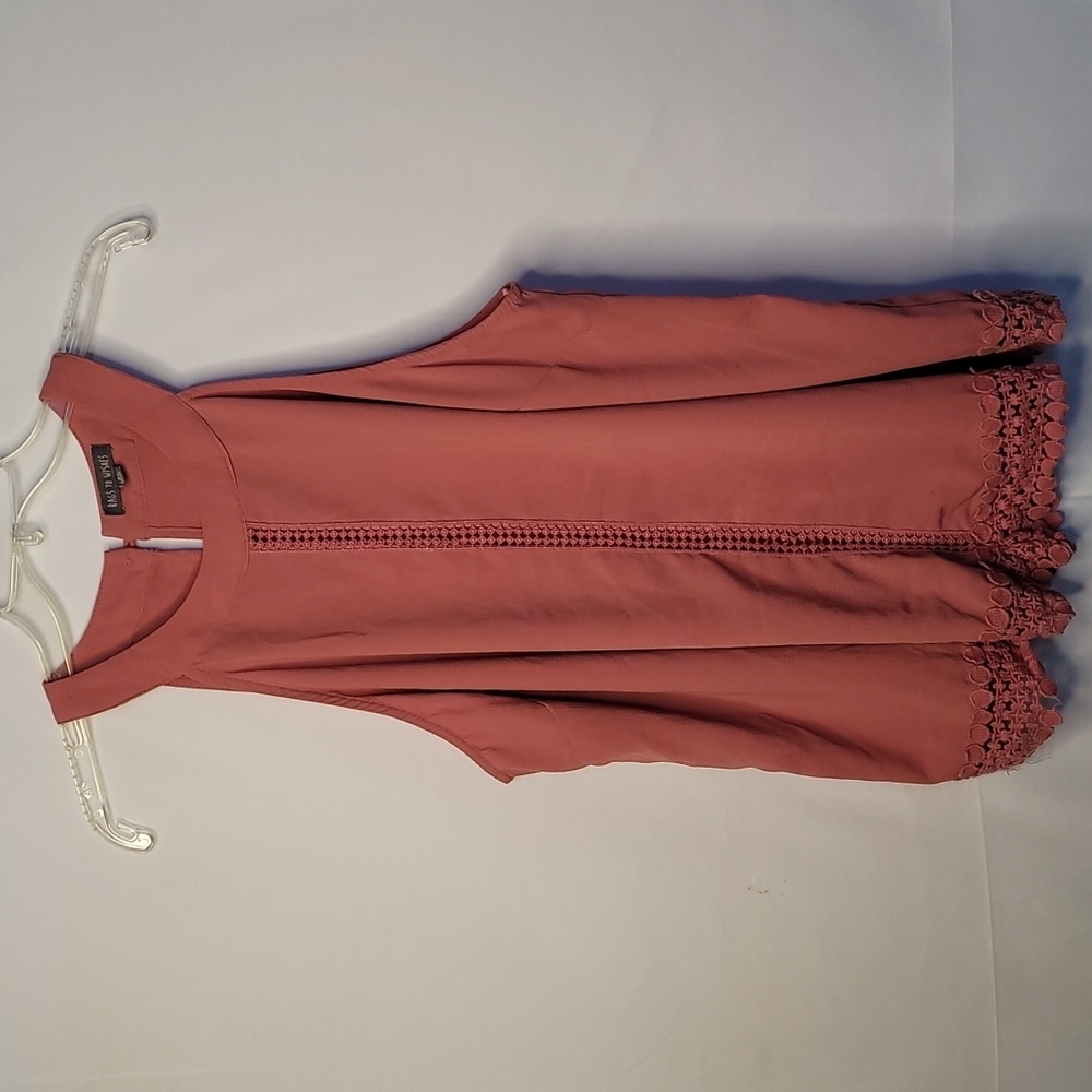 Rags to Wishes sleeveless pink embroidered tank top blouse sz 2X